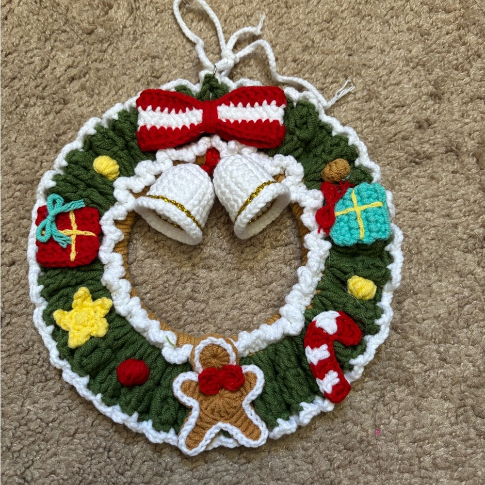 Festive Crochet Christmas Wreath